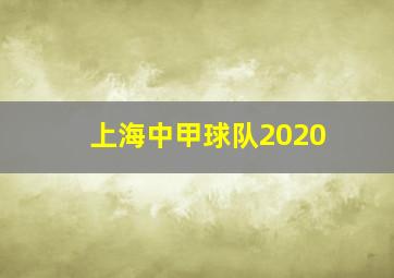 上海中甲球队2020