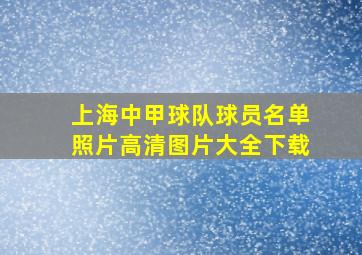 上海中甲球队球员名单照片高清图片大全下载