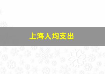 上海人均支出