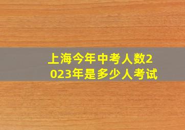 上海今年中考人数2023年是多少人考试