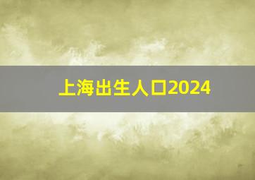 上海出生人口2024