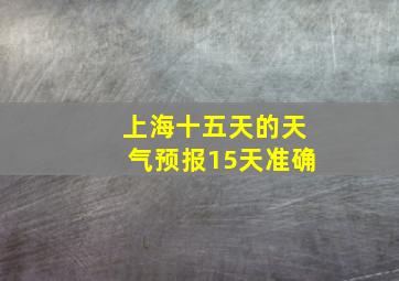 上海十五天的天气预报15天准确