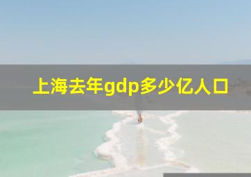 上海去年gdp多少亿人口