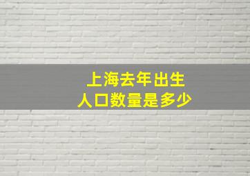 上海去年出生人口数量是多少