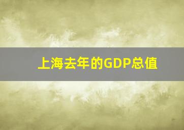 上海去年的GDP总值