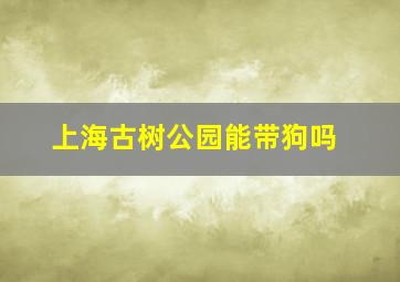 上海古树公园能带狗吗