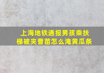 上海地铁通报男孩乘扶梯被夹曹苗怎么淹黄瓜条