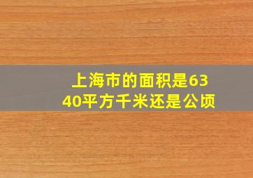 上海市的面积是6340平方千米还是公顷