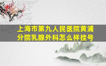 上海市第九人民医院黄浦分院乳腺外科怎么样挂号