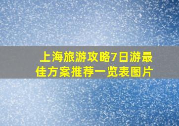 上海旅游攻略7日游最佳方案推荐一览表图片