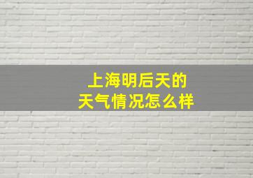 上海明后天的天气情况怎么样