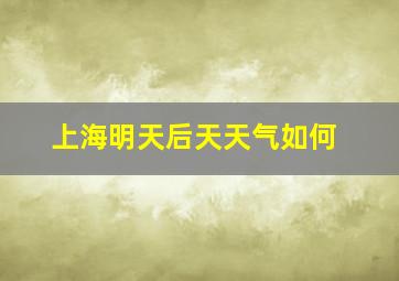 上海明天后天天气如何