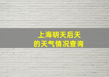 上海明天后天的天气情况查询