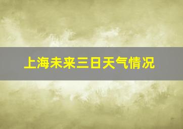 上海未来三日天气情况