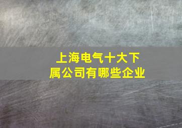 上海电气十大下属公司有哪些企业