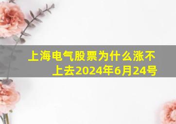 上海电气股票为什么涨不上去2024年6月24号