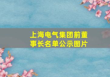 上海电气集团前董事长名单公示图片