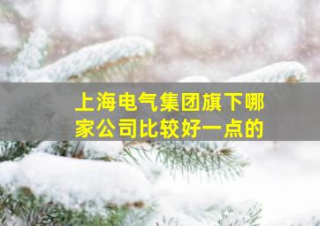 上海电气集团旗下哪家公司比较好一点的