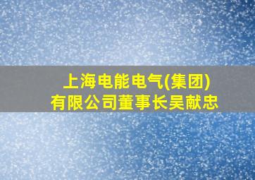 上海电能电气(集团)有限公司董事长吴献忠