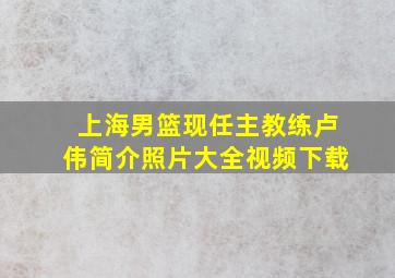 上海男篮现任主教练卢伟简介照片大全视频下载