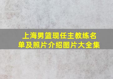 上海男篮现任主教练名单及照片介绍图片大全集