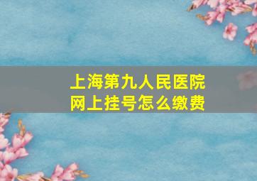 上海第九人民医院网上挂号怎么缴费