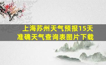 上海苏州天气预报15天准确天气查询表图片下载