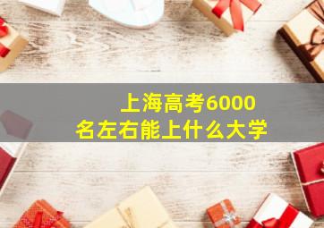 上海高考6000名左右能上什么大学