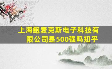 上海鲍麦克斯电子科技有限公司是500强吗知乎