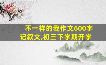 不一样的我作文600字记叙文,初三下学期开学