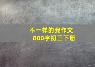 不一样的我作文800字初三下册