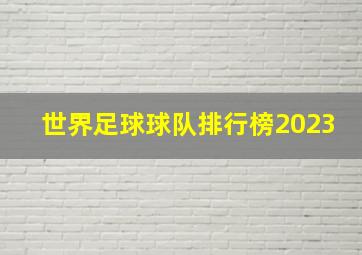 世界足球球队排行榜2023