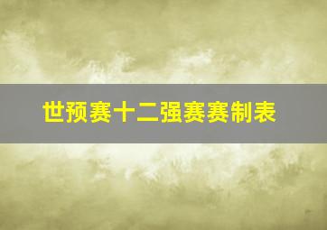 世预赛十二强赛赛制表