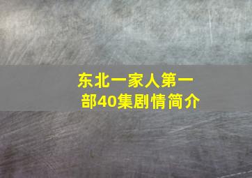 东北一家人第一部40集剧情简介