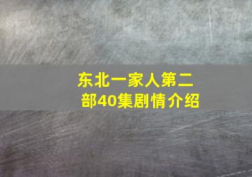 东北一家人第二部40集剧情介绍