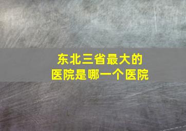 东北三省最大的医院是哪一个医院