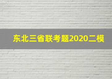 东北三省联考题2020二模