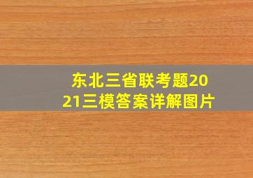 东北三省联考题2021三模答案详解图片