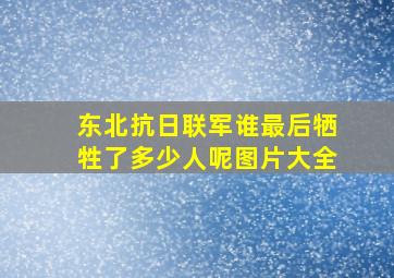 东北抗日联军谁最后牺牲了多少人呢图片大全