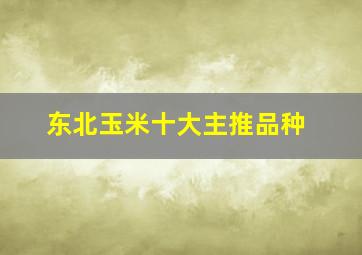 东北玉米十大主推品种