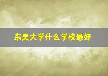 东吴大学什么学校最好