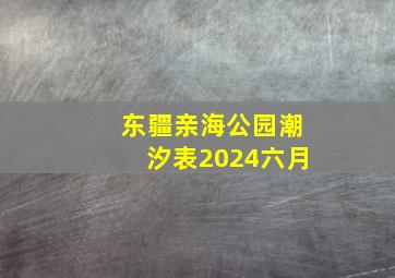 东疆亲海公园潮汐表2024六月