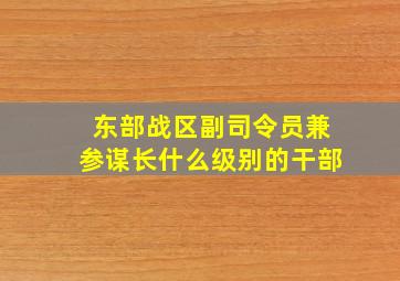 东部战区副司令员兼参谋长什么级别的干部