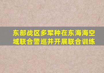 东部战区多军种在东海海空域联合警巡并开展联合训练