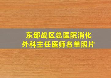 东部战区总医院消化外科主任医师名单照片