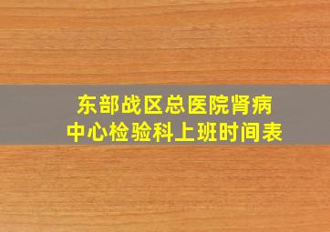 东部战区总医院肾病中心检验科上班时间表