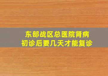 东部战区总医院肾病初诊后要几天才能复诊