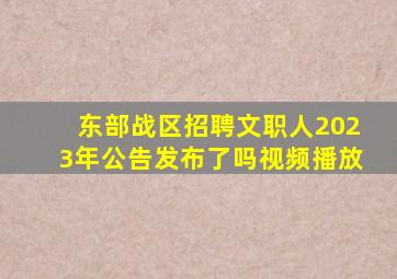 东部战区招聘文职人2023年公告发布了吗视频播放