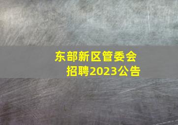 东部新区管委会招聘2023公告