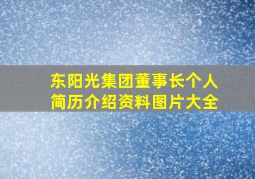 东阳光集团董事长个人简历介绍资料图片大全